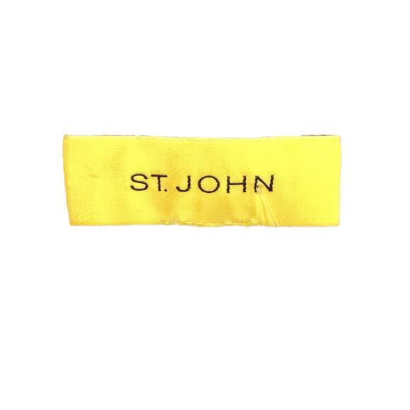 St.John Women’s Sweater Size L Zip Up Cardigan Wool Silk Pockets Fine Knit Brown - Picture 5 of 5